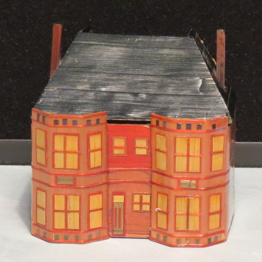 Vintage Miniature Wheat Stalk Trinket Box House